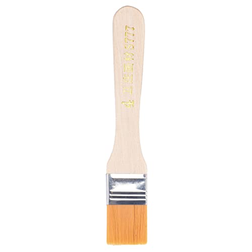 sourcing map 6 Peinture Pinceau 1 Largeur Doux Nylon Soies avec Bois Manche pour Paroi Armoires Clôtures Jaune