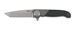 CRKT M40-02 EDC Folding Pocket Knife: Compact Everyday Carry, Bead Blast Blade, Flipper Open, Deadbolt Lock, Aluminum & Glass Reinforced Nylon Handle, 4-Position Pocket Clip