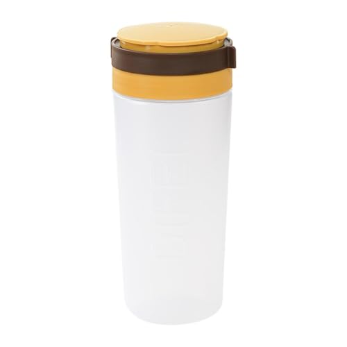 YWJLQH Salero Espolvoreador de Azúcar Tarro de Especias Recipiente para Polvo Hecho de Plástico PP con Diseño Cilíndrico Portátil Adecuado para Acampadas Y, Amarillo Marron, tal como se describe