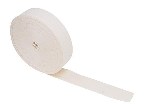 Mandala Crafts Natural Cotton Twill Tape Ribbon - 2 Inches Wide 50 Yards Herringbone Bias Tape for Sewing, Seam Binding, Ribbon Trim, and Natural Cotton Webbing