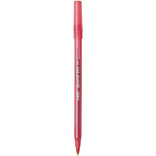 Image of BIC Round Stic Xtra Life Ball Pen - Pack of 12, Red