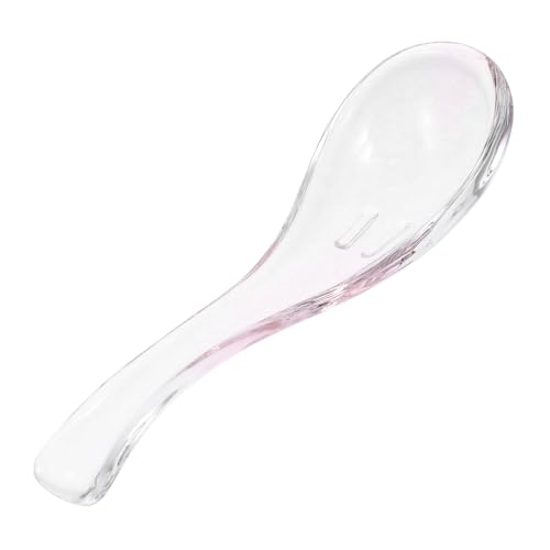 MUELODSIC ガラス製デザートスプーン 滑らかで清潔簡単 耐久性あり 多用途スープ デザート兼用 家 レストラン用 食卓に映える透明調理器具