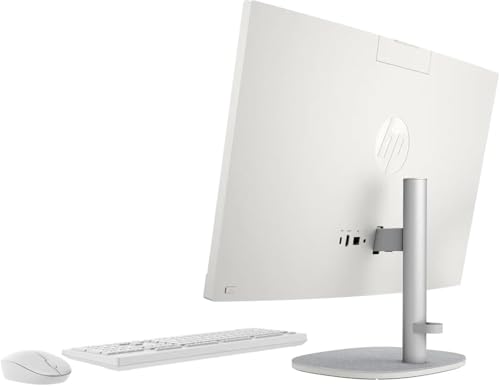 Image of HP 27 inch FHD Touchscreen All-in-One Desktop, AMD Ryzen 5 7520U Processor, 16GB DDR5 RAM 1TB SSD, Wi-Fi 6, Bluetooth 5.3, 9H DVD & Wireless Keyboard & Mouse, Windows 11 Pro, White