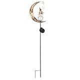 APGLSXY Mondform Solar Wegeleuchte Landschaft Eisen Textur Geeignet für Outdoor Yard Gehweg IP55 Wasserdicht Wasserdicht Outdoor