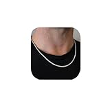 CLASICOMIS 3.5mm Mens Stainless Steel Silver Rope Chain Necklace for Men (Silver, 24 Inches)