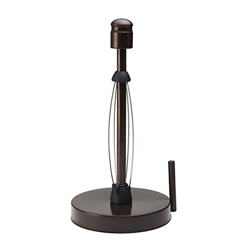 Image of Kamenstein Perfect Tear Paper Towel Holder, 13-Inch, Bronze & 4554ASB Perfect Tear Patented Wall Mount Paper Towel Holder with Rounded Finial, 14-Inch, Silver