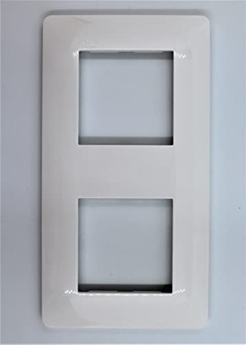 plaque 2 postes horizontal, entraxe de 71 mm hager essensya blanc