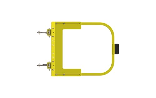 Safety Rail Co. Adjustable Self-Closing Safety Gate for Fall Protection — Powdercoat Yellow, 33-39 inches — OSHA Compliant — Made in USA