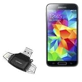 BoxWave Smart Gadget Compatible with Galaxy S5 mini - AllReader SD Card Reader, microSD Card Reader SD Compact USB - Jet Black