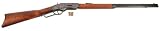Winchester Modell 73 mit funktionsfähigem Auswurfmechanismus(manuell) inkl.3 Patronen brüniert, graviert, Holz und Metall, Dekowaffe,Nicht Schussfähig, voll funktionsfähig, von Denix,100-6323
