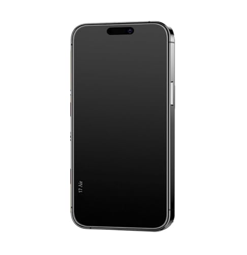 Image of Military-Grade Matte Anti-Glare Tempered Glass Screen Protector Compatible with iphone 17 Air (Black) with Edge to Edge Coverage and Easy Installation kit