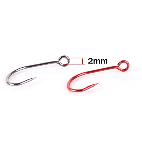 HNHYNSY Angelhaken 50 stücke Angelkurbelhaken Barbed Fishhook Angelgerät Big Auge Scharfe Hohe Kohlenstoffstahl… – Bild 5