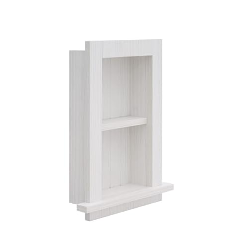 AdirHome Recessed Wall Niche, Fully Assembled White Recessed Medicine Cabinet