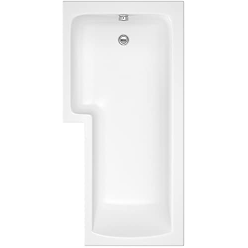 Qubix 1500 x 850mm Left Hand L-Shaped Shower Bath Bathtub Compact Bathroom Solution
