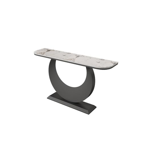 Black Stone Slab Table for Entryway Hallway Built Against the Wall in the Living Room(������)
