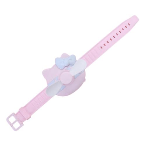 casstaly Lindo mini ventilador, diseño de reloj para niños, ventilador portátil, viento suave, seguro y fuerte, ventilación USB recargable A