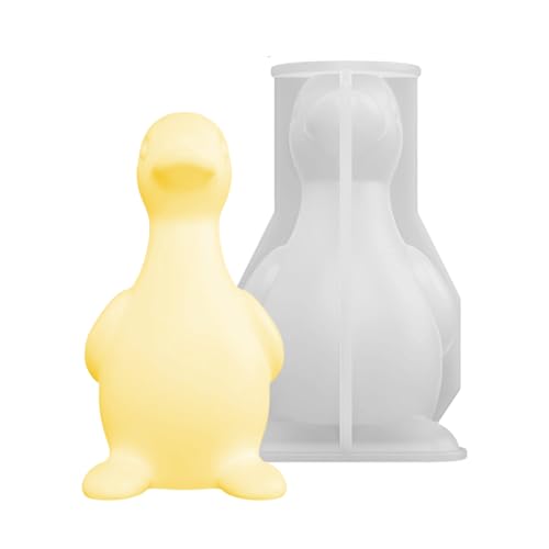 Moldes de silicona para velas: molde de silicona en forma de pato, recipiente de lavado para altas temperaturas, equipo de diseño de velas artísticas, reutilizable ayuda en el modelado va