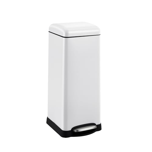 GarveeHome 8 gal Step-Open Trash Can with Soft-Close Lid, Modern, Minimalistic for Home, Kitchen, Laundry Room, Office, Bedroom, Bathroom, with Remova