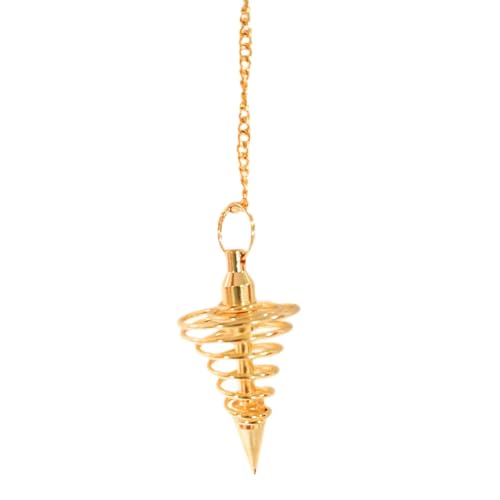 Jet Vortex Twisted Gold Plated Metal Pendulum Free Booklet Jet International Crystal Therapy