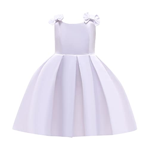 Off Shoulder Flower Girl Dress for Wedding Kids Princess First Communion Formal Dresses Pageant Ball Gowns with Bow