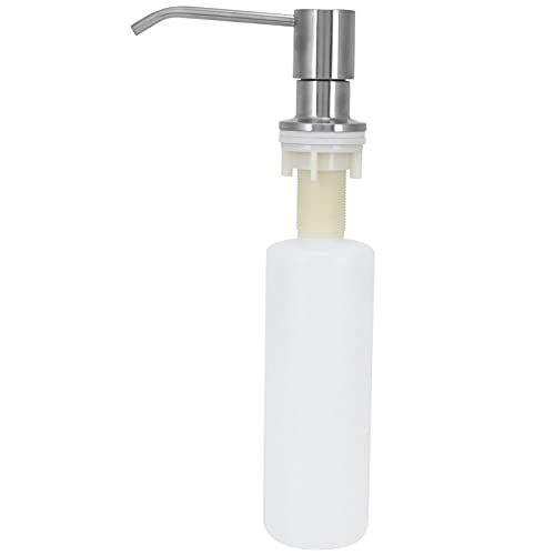 Dispensador de jabón para Fregadero de Cocina, Acero Inoxidable Cepillado, Recargable, Reutilizable, Bomba de loción, Organizador de Botellas para encimera, jabón, dispensador de