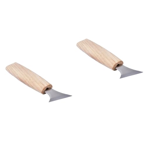 SHINEOFI 2 Piezas Kit de Formones de Tallado Madera con Cabezal de Acero de Aleación -vanadio Mango de Madera Pulida Ergonómico Herramientas Profesionales para Carpinteros y Artistas para
