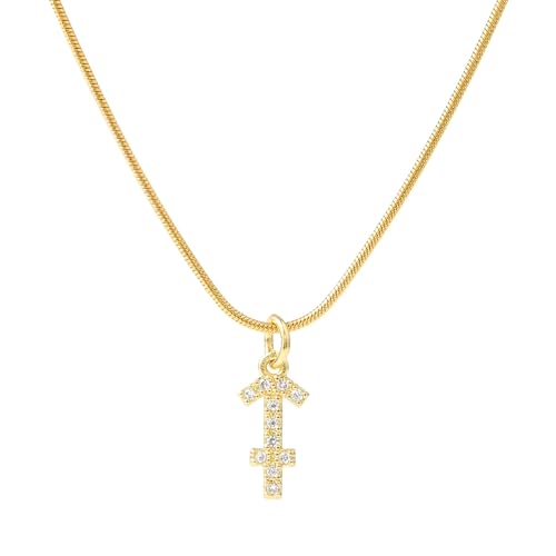 Image of SALTY Anti Tarnish Zodiac Sign Pendant Necklace for Women Men | Stylish Locket Neck Chain | Fashion Jewellery Accessories for Girls Boys | Minimal Jewelry | Ideal for Gifting | Gift for Diwali, Christmas, Marriage, Birthday
