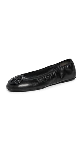 Tory Burch Women's Reva Travel Ballet Flats, Perfect Black/Perfect Black, 8 Medium US
