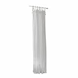Loberon Gardine Lawnside, Geraffte Volants, Charmante Bindebänder, Romantik-Look, Vintage-Charme, Vorhang, Fensterdekoration, Baumwolle, weiß
