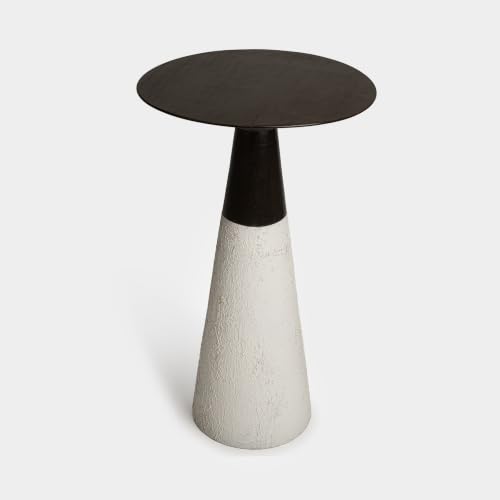 Image of Nova End Table Wooden Side Table for Living Room| Bedroom | Bedside Table | Nightstand | Sofa Side Table | Accent Table | Home Decor Furniture | White Textured Finish | Acacia Wood | 61cm