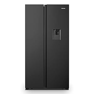 Hisense 564 L Inverter Frost-Free Side-by-Side Door Refrigerator with Water Dispenser (RS564N4SBNW, Black Stainless…