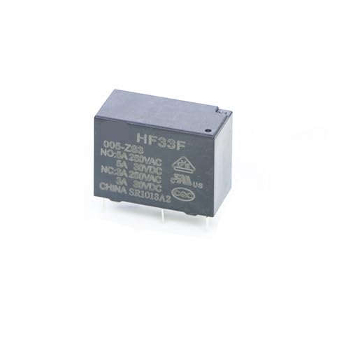 Relé HF33F-DC24V de 5 pines para solucionar caídas de tensión en placas de 5A
