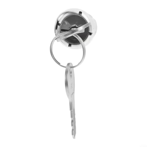 CWOQOCW Cerradura de rosca para la cubierta superior de la máquina expendedora, pieza de repuesto de seguridad de metal para dispensadores de chicle, incluye 2 llaves, color plateado 67 x 22 cm