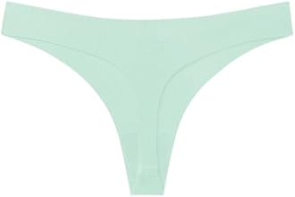 Women's Seamless Thongs Briefs No Show Low Waist Comfy Bikini Underwear Breathable Panties Underpant for Women