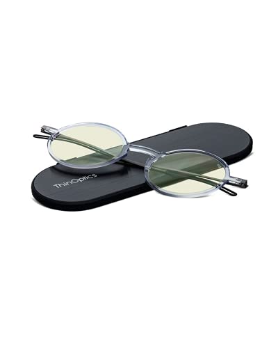 Image of ThinOptics unisex-adult Manhattan Blue Light Blocking Glasses Round Reading Glasses