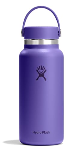 Image of Hydro Flask Water Bottle - Insulated Stainless Steel - Wide Mouth Flex Lid, Non Spill, Leakproof and Refillable in 32 Oz Utopia Purple