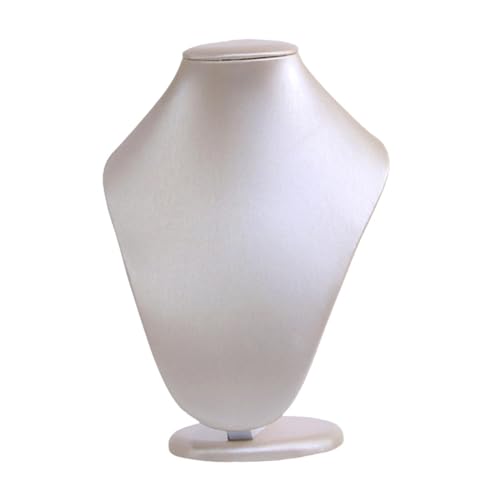 UxicRuya Support à Bijoux en PU pour Colliers, Pendentifs, Chaînes, Buste de Bijoux, Blanc, m