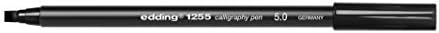 edding 1255 calligraphy pen - black - 1 pen - calligraphy nib 5 mm - fibre pen for paper, wood, terracotta, canvas - hand lettering, bullet journals, thank you cards, calligraphy books