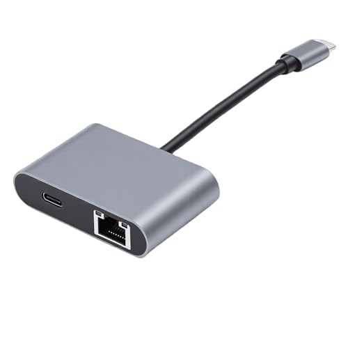 Adaptateur Ethernet Type C en aluminium haut de gamme pour connexion RJ45 stable de PC