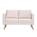 Homgoday Cremefarbenes 2-Sitzer-Sofa mit Polsterung | Holzrahmen & Polyester | 116x70x73 cm | Wohnzimmer & Büro Terrassensofas, Gartenmöbel Model281351