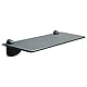 Mooche 1tlg Glasregal Set aus Zinklegierung + 38x17x0.7cm Gehärtetes Glas - Wandmontage mit Halterungen und Glasablage für Badezimmer und Küche, Schwarz
