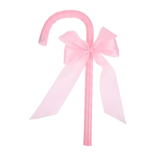 Halloween Cane Prop Bowknot Stick,Portable Staff Model with Ribbons Bows for Halloween Cosplay
