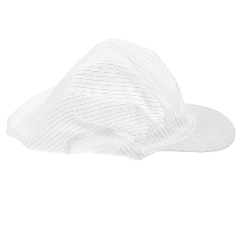 OSOLADY Anti-Static Breathable Cap White for Electronics and Food Industry, Protective Factory Working Hat Unisex, Dust-Resistant Cleanroom Beanie for Industrial Use