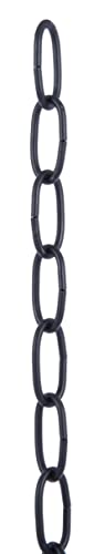 Image of B&P Lamp Satin Black Oval Steel Chain, 3 Ft. Length