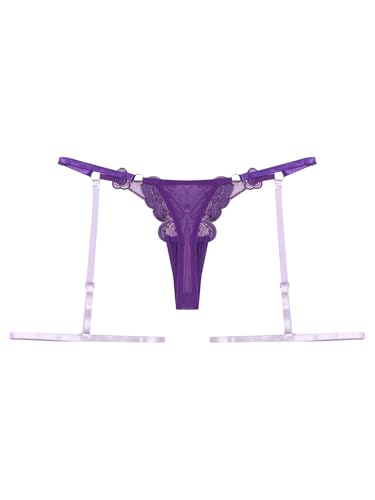 Men's Jockstrap Pouch Comfortable Stretchy G-String Thong Underwear Embroidered Leg Hoop Panties4