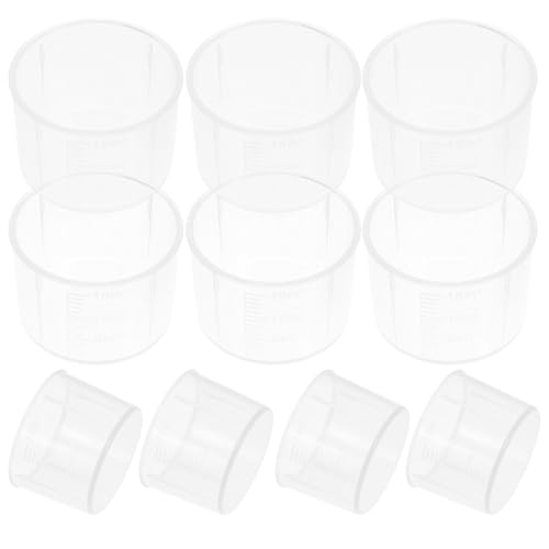 Garneck 10 Stück 15 ml Kunststoff Messbecher Transparent Präzise Skala Flüssigkeitsbecher für Labor Medizin Farbe und Küche Wiederverwendbar