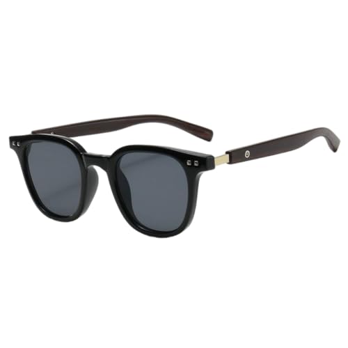 ANTTK - Gafas de sol de marco cuadrado para hombres y mujeres, bloqueo UV 400, lentes retro de borde completo con diseño de patrón solar, marco de plástico y metal, patillas de PC, lente de categoría
