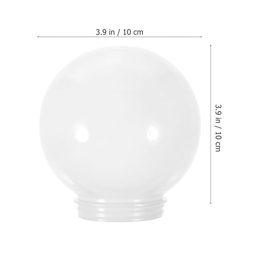 Image of Angoily 4 Inch White Acrylic Replacement Globe Round Lamp Shade Covers for Ceiling Wall Fixtures Lamp Posts Streetlight 100mm