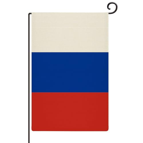 Bandiera da giardino della Russia, bandiera del paese, bandiere da giardino patriottiche verticali su entrambi i lati, in iuta da esterni, decorazione per la casa, bandiera rustica, serie eroi, 30,5 x