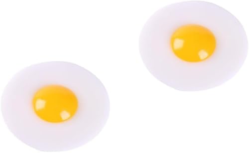 Zenarao 2Pcs Fake Eggs Realistic Fried Egg Props, Squishy Prank
